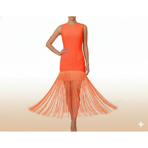 Figure Form Bandage Tassel Hem Knitted Dress - US XS